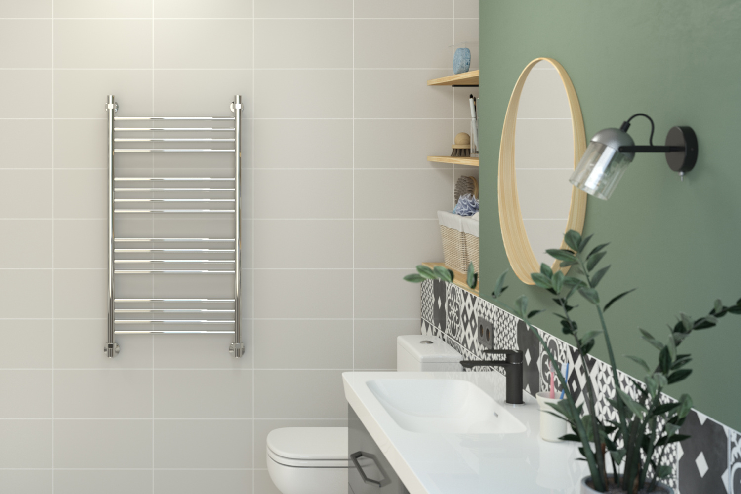 Стилье Аксиома-10 Полотенцесушитель водяной 56,5х104,2h см, цвет: без покрытия 00661-1050