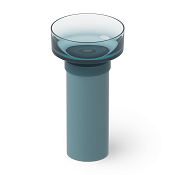 Dea Design Раковина напольная d48x90h см, Glasstech, выпуск в пол, цвет: dark blue DD2023 480 R11