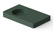 Dea Design Раковина накладная 80x48x10h см, Solid Surface, цвет: dark green DD9803 800 11