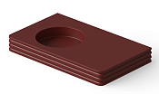 Dea Design Раковина накладная 80x48x10h см, Solid Surface, цвет: red wine DD9803 800 17
