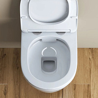 BelBagno Loto Унитаз подвесной 36,5x53,5 см, безободковый, с сиденьем, цвет: белый глянцевый BB070CHR/SC