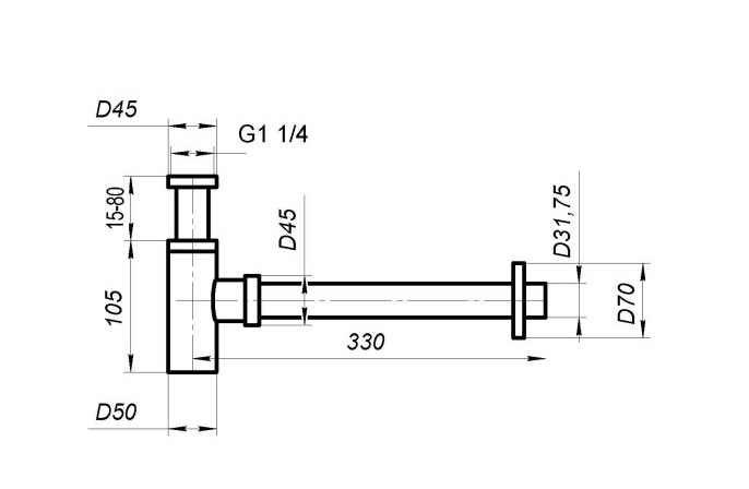 BelBagno Сифон для раковины латунный, цвет: черный матовый BB-SMT2-NERO