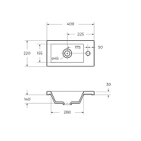 BelBagno Pietra Mini Раковина накладная 40x22x14,4h см, без перелива, цвет: белый глянцевый BB-400-PM-LVB