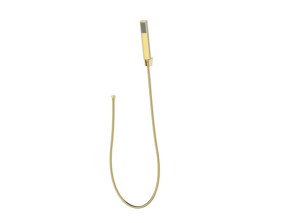 BelBagno Душевой гарнитур: душевая лейка 1 вид струи, держатель, шланг 150см, цвет: золото глянцевое LUC-DFS-ORO