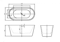BelBagno Ванна акриловая отдельностоящая 139,5x68 см без слива-перелива, цвет: белый глянцевый Bb306-1395
