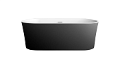 BelBagno Ванна акриловая пристенная 170x80см в комп. со сливом-переливом, цвет: черный/белый матовый Bb409-1700-800-W/Nm