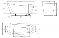 BelBagno Ванна акриловая отдельностоящая 180x82 см, без перелива, цвет: белый глянцевый Bb63-1800-W0