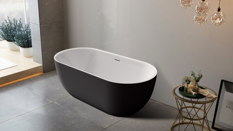 BelBagno Ванна акриловая отдельностоящая 150x80см в комп. со сливом-переливом, цвет: белый глянцевый Bb70-1500-800