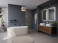 BelBagno Ванна акриловая отдельностоящая 180x80см в комп. со сливом-переливом, цвет: белый глянцевый Bb705-1800-800