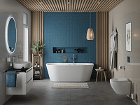 BelBagno Ванна акриловая пристенная 150x75 см в комплекте со сливом-переливом, цвет: белый глянцевый Bb710-1500-750