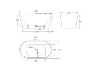 BelBagno Ванна акриловая отдельностоящая 150x75 см, без перелива, цвет: белый глянцевый Bb71-1500-W0