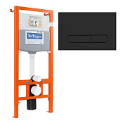 BelBagno Инсталляция для унитаза 50x109h см, с комплектом крепления и клавишей, цвет: черный матовый Bb002-80/Bb007-Pr-Nero.M