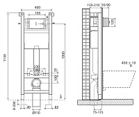 BelBagno Инсталляция для унитаза 40x113h см, с комплектом крепления, без клавиши смыва Bb004-40 Expert