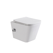 BelBagno Due Унитаз подвесной с функцией биде 35,5x48см, безобод., с сиденьем, цвет: белый глянцевый Bb3103Chr-Bs/Sc