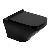 BelBagno Sela Унитаз подвесной 37x54 см, безободковый, без сиденья, цвет: черный матовый Bb3201Chr-Mb