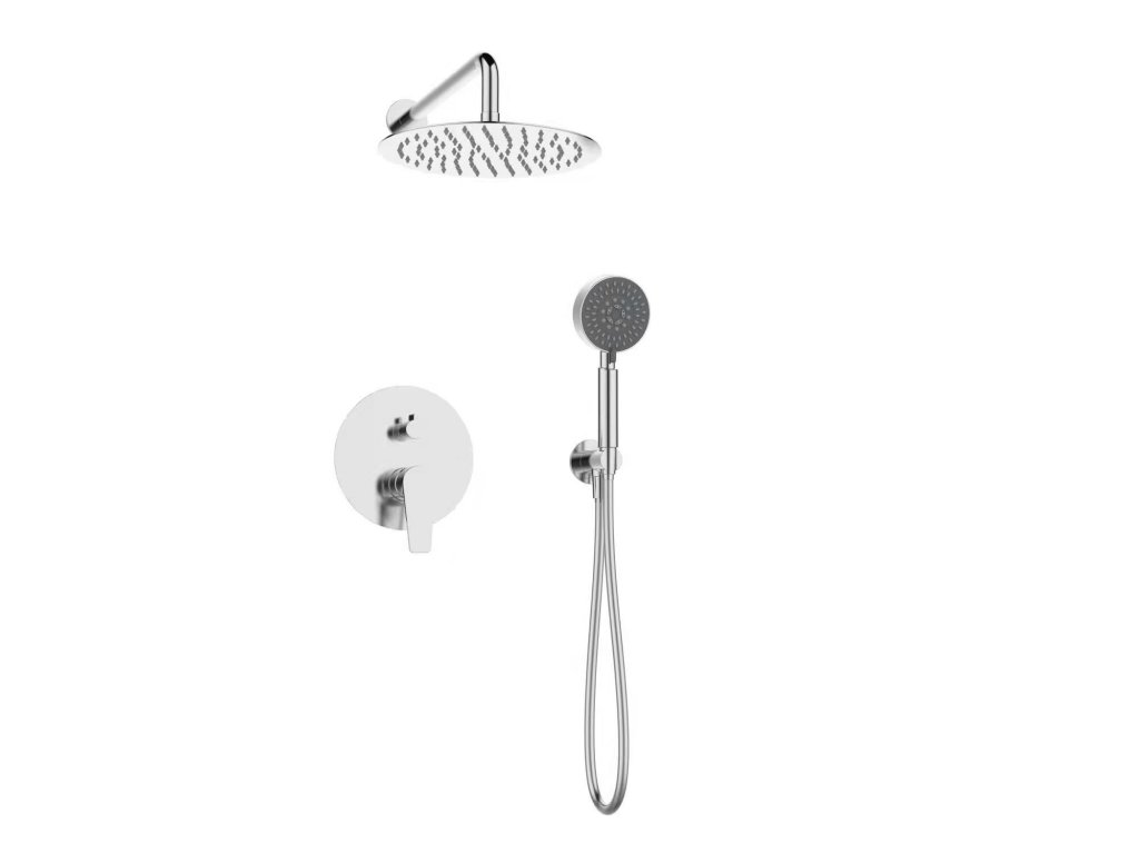 BelBagno Ancona Душевой комплект встраиваемый: смеситель, ручной и верхний душ, цвет: хром глянцевый Ancona-Dset-Crm