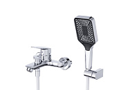 BelBagno Due Смеситель для ванны накладной с ручным душем, шланг, излив 17,5см, цвет: хром глянцевый Due-Vasm-Crm