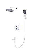 BelBagno Marino Душевой комплект встраиваемый: смеситель, излив, руч. и верх. душ, шланг, цвет: хром Marino-Vdset-Crm