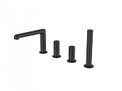 BelBagno Uno Смеситель на борт ванны, с ручным душем, цвет: черный матовый Uno-Bvd4-Nero