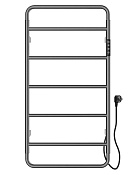 Wonzon & Woghand Wismar Полотенцесушитель электрический 47,5х90,4h см, правое, цвет: темный графит WW-AL202-GM