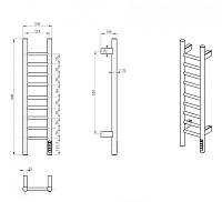 Wonzon & Woghand Bonn Полотенцесушитель электрический 25х80h см, цвет: хром глянцевый WW-AL4092-CR
