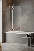 Radaway Essenza Pro PND II Шторка на ванну распашная, Easy Clean 120х150h см, цвет: brushed copper 10102120-93-01L