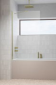 Radaway Modo New PNJ II Шторка на ванну, прозрачная 8 мм, Easy Clean 60х150h см, цвет: brushed gold 10006060-99-01