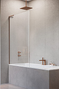 Radaway Modo New PNJ II Шторка на ванну, прозрачная, Easy Clean 90х150h см, цвет: brushed copper 10316090-93-01R