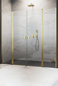 Radaway Nes DWD II Душевая дверь в нишу прозрачная 6 мм, Easy Clean 73х200h см, цвет: brushed gold 10037073-99-01