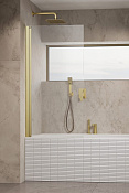 Radaway Nes PNJ I Шторка на ванну распашная 6 мм, Easy Clean 100х150h см, цвет: brushed gold 10011100-99-01L