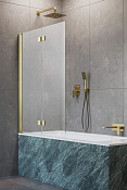 Radaway Nes PND I Шторка на ванну складная 6 мм, Easy Clean 130х150h см, цвет: brushed gold 10010130-99-01L