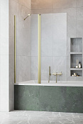 Radaway Nes PND II Шторка на ванну распашная 6 мм, Easy Clean 120х150h см, цвет: brushed gold 10009120-99-01L