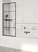 Radaway Modo New PNJ II Шторка на ванну, Factory 8 мм, Easy Clean 60х150h см, цвет: black 10006060-54-55