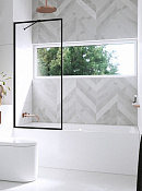 Radaway Modo New PNJ II Шторка на ванну, Frame 8 мм, Easy Clean 80х150h см, цвет: black 10006080-54-56