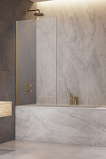 Radaway Modo New PNJ II Шторка на ванну, прозрачная 8 мм, Easy Clean 70х150h см, цвет: gold 10006070-09-01