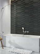 Radaway Euphoria PNJ Шторка на ванну, прозрачная 8 мм, Easy Clean 70х150h см, цвет: хром глянцевый 10007070-01-01