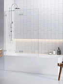 Radaway Euphoria PND II Шторка на ванну распашная 8 мм, Easy Clean 110х150h см, цвет: хром глянец 10008110-01-01R