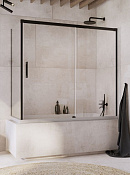 Radaway Idea PN DWJ+S Шторка на ванну раздвижная 6 мм, Easy Clean 160х150h см, цвет: black 10042160-54-01R
