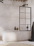 Radaway Idea PNJ II Шторка на ванну, Factory 6 мм, Easy Clean 80х150h см, цвет: black 10001080-54-55