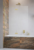 Radaway Essenza PND II Шторка на ванну распашная 6 мм, Easy Clean 140х150h см, цвет: brushed gold 110002140-99-01R