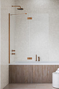 Radaway Essenza PND II Шторка на ванну распашная 6 мм, Easy Clean 110х150h см, цвет: brushed copper 110002110-93-01L