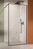Radaway Modo F II Душевое ограждение walk-in, прозрачное 8 мм, Easy Clean 120х200h см, цвет: black 10409124-54-01