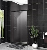 BelBagno Uno Душевая дверь в нишу 140x195hсм раздвижная, прозрачное стекло 5мм, цвет: черный матовый UNO-195-BF-1-140-C-NERO