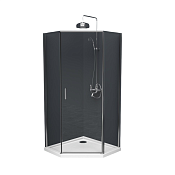 BelBagno Uno Душевой уголок 90x90x195h см, прозрачное стекло 5 мм, цвет: хром глянцевый UNO-195-P-1-80-C-Cr