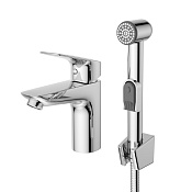 BelBagno Due Смеситель для раковины, без д/к, с гигиеническим душем, длина излива 10,9см, цвет: хром DUE-LVM/HGN-CRM-W0