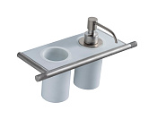 Treemme 22mm Дозатор для жидкого мыла с держателем и стаканом, керам. колба, цвет: нержавеющая сталь IT8371ISZZZZ