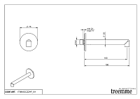 Treemme T30 Излив настенный для ванны 19 см, цвет: chrome IT5B63CCZZHF