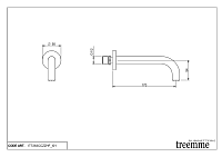 Treemme Line Излив настенный для ванны 17 см, цвет: chrome IT7263CCZZHF