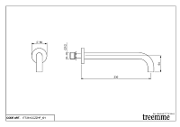 Treemme Line Излив настенный для ванны 23 см, цвет: chrome IT7261CCZZHF