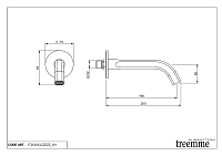 Treemme Aurelia Излив настенный для ванны 20 см, цвет: chrome IT2C63CCZZZZ